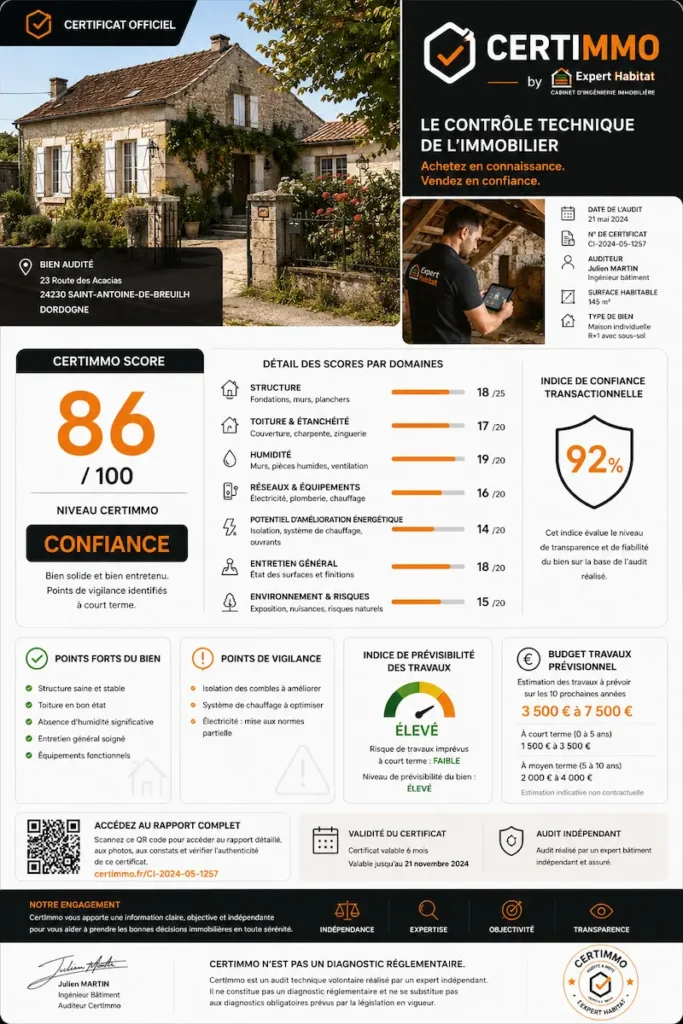 CertImmo Score® : le contrôle technique de votre bien immobilier